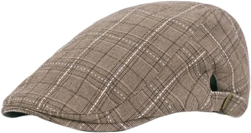 Miniatura 5 de WITHMOONS Compruebe Newsboy Sombrero de algodón Cabbie Conducción Caza Golf Gorra plana YZ30153