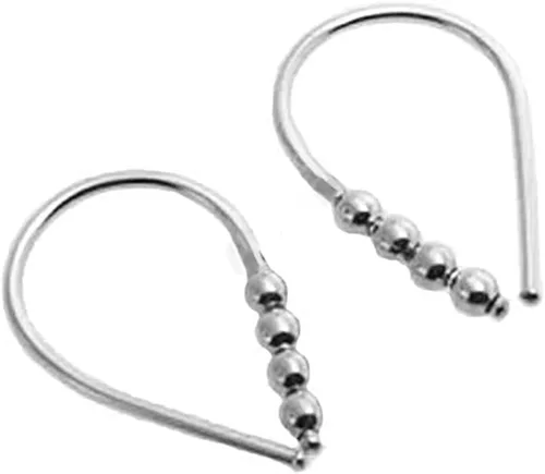 Miniatura 11 de Aretes pequeños de plata de ley 21 GA de 0.472 in con gancho de arco de herradura