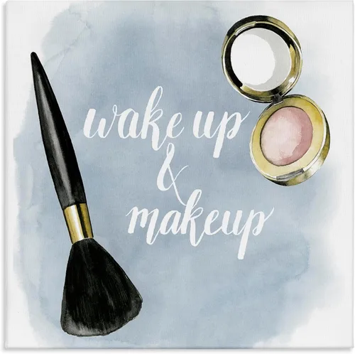 Miniatura 4 de Stupell Industries Grace Popp - Placa artística de pared con texto en inglés "Watercolor Wake Up & Make Up", 12 x 12 pulgadas, fácil de colgar