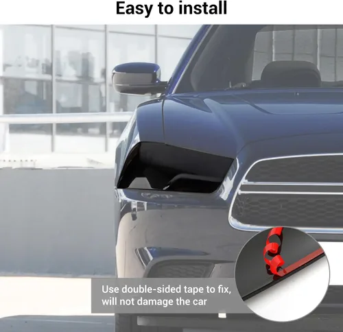 Miniatura 6 de Hoolcar Cubierta de lámpara delantera para faros delanteros, marco de bisel, accesorios exteriores compatibles con Dodge Charger 2011-2014, negro