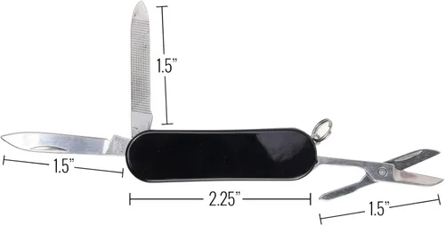 Miniatura 3 de ASR Outdoor Cuchillo de bolsillo pequeño EDC multifuncional, herramienta 3 en 1, negro