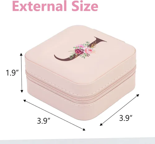 Miniatura 2 de FUNARTY Joyero de viaje con espejo para mujeres y niñas, estuche organizador de joyas, estuche organizador de cumpleaños, regalos de Navidad