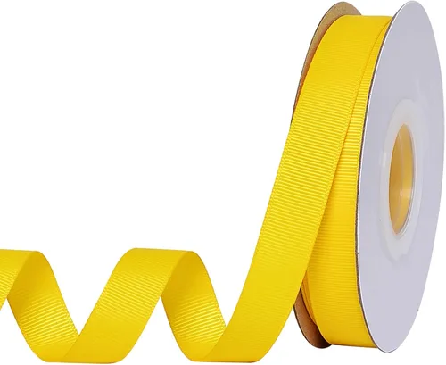 Miniatura 104 de YAMA Rollo de cinta de grogrén sólido, 1 pulgada, 25 yardas para cintas de envoltura de regalos, color blanco