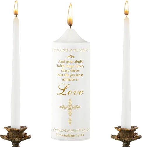 Miniatura 11 de Juego de velas de unidad Frienda para ceremonia de boda Velas de unidad de boda en forma de cono Accesorios para ceremonia religiosa católica (Cruz)