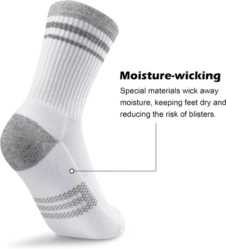 Miniatura 4 de Gonii Crew Socks Women Hiking Running Athletic Cushioned Compression Socks 5-6 Pairs