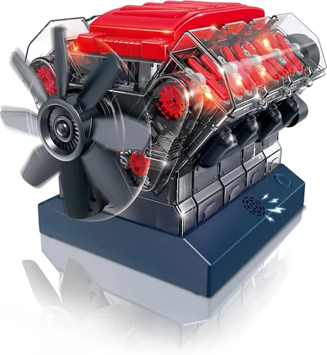 Miniatura 4 de OWI Inc Robotics Vroom! Motor de combustión modelo V8 Stem V8, kits educativos de cumpleaños STEM para bricolaje a partir de 12 años