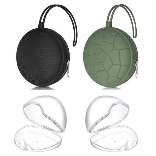Miniatura 9 de Juego de 4 fundas para chupetes, 2 fundas portátiles de silicona para bolsas de pañales, carrito de bebé con 2 cajas transparentes