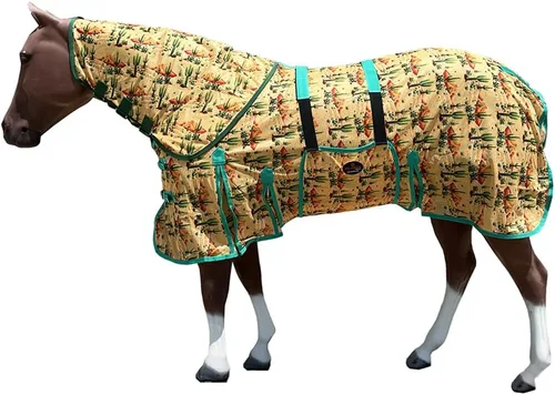 Miniatura 69 de HILASON Hoja de mosca de caballo con protección UV, malla transpirable, mosquito, primavera, alfombra de caballo de verano, alfombra de mosca