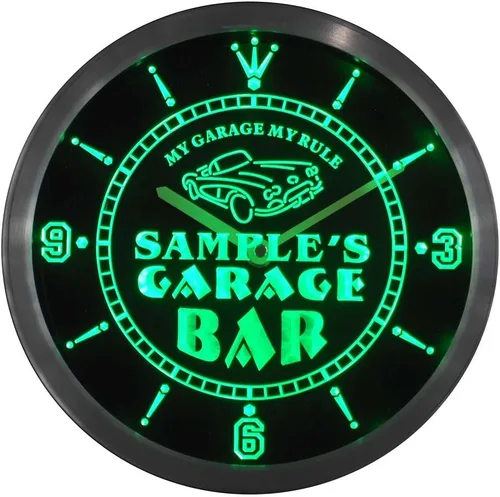 Miniatura 4 de ADVPRO ncpp0051-b Joe's Garage Car Repairs Rule Beer Bar LED Neon Sign Reloj de pared