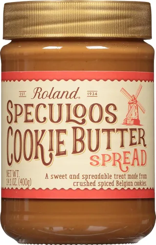 Roland Foods Mantequilla de Galletas Speculoos para Untar, Alimento Importado Especializado, Frasco de 14.1 Onzas, El Empaque Puede Variar