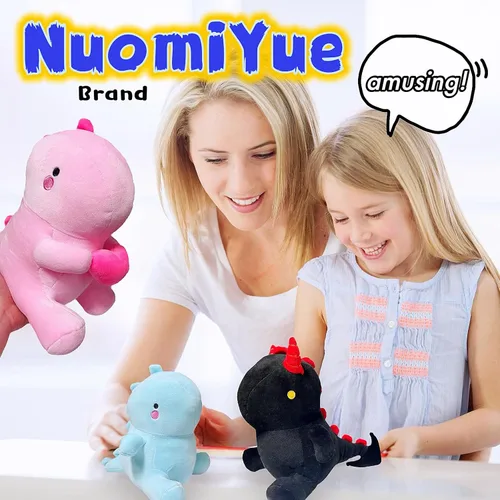 Miniatura 5 de Juguetes de peluche de dinosaurio azul de 10 pulgadas, lindos animales de peluche de dinosaurio para niños y niñas, peluches de dinosaurio Kawaii