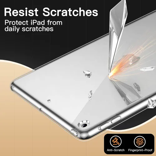 Miniatura 5 de JETech - Funda para iPad de 9.7 pulgadas (6ª/5ª generación, 2018/2017), funda delgada transparente de TPU suave y a prueba de golpes (transparente)