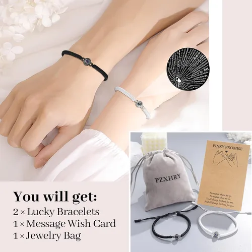 Miniatura 4 de Pulseras PZXHRY para pareja, mejores amigos, madre e hija, amistad, pulsera a juego para él, ella, mejor amiga, mamá, hija, cumpleaños, Navidad