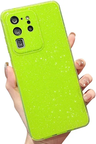 Miniatura 143 de MINSCOSE Compatible con Samsung Galaxy S22 Plus Case, Bonito Color Neón Brillante, con Purpurina Brillante Delgada Resistente a Golpes de Silicona