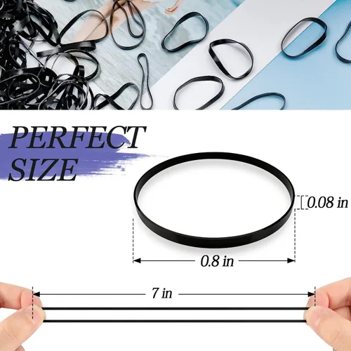 Miniatura 2 de KANPRINCESS 1000 bandas de goma para el cabello (negro)