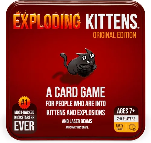 Miniatura 6 de Exploding Kittens Edición Original en Lata Coleccionable - Divertido y Hilarante Juego de Cartas para Niños y Adultos, Ideal para Noche