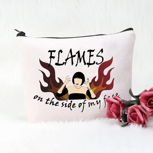 Miniatura 3 de POFULL Regalo blanco del amante de la película en el lado de mi cara con cremallera bolsa bolsa regalo de película, Bolso Flames On The Side Of My