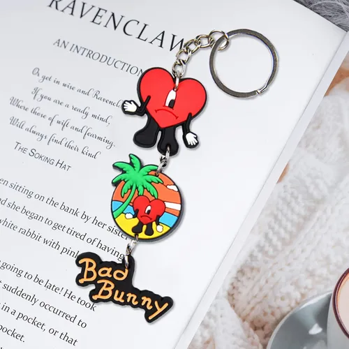 Miniatura 3 de Paquete de dos bonitos llaveros en forma de corazón para mujeres y niñas, los llaveros son fáciles de transportar y adecuados para llavero de conejo
