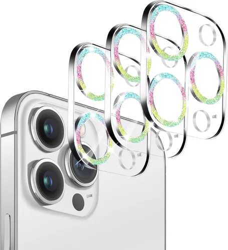 Miniatura 27 de Pack de 3 protectores de lente de cámara de vidrio templado Dengduoduo para iPhone 13 Pro de 6.1" y iPhone 13 Pro Max de 6.7", brillo de diamantes