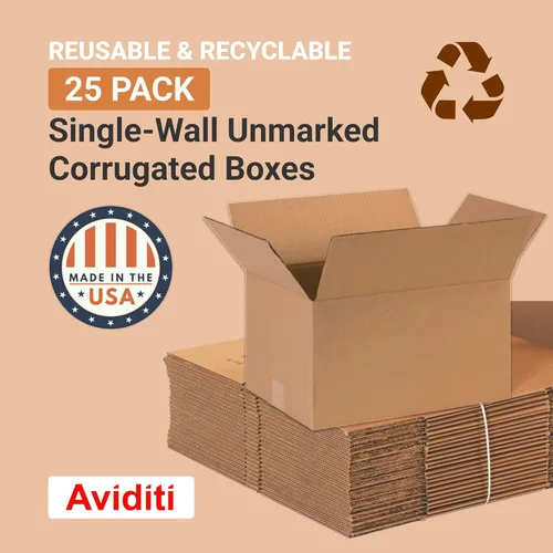 Miniatura 3 de BOX USA Cajas de envío medianas de 16 pulgadas de largo x 11 pulgadas de ancho x 9 pulgadas de alto, paquete de 25 cajas de cartón corrugado