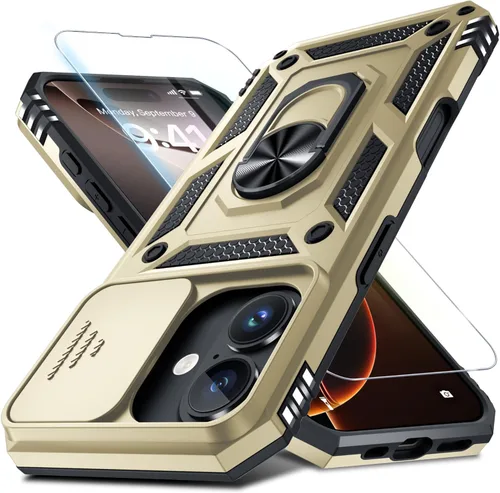 Miniatura 45 de Janmitta - Funda para iPhone 14 Pro con cubierta deslizante para lente de cámara incorporada + protector de pantalla, funda de cuerpo completo