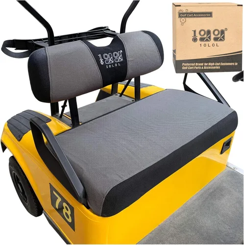 Miniatura 11 de 10L0L Fundas de asiento de carrito de golf para EZGO TXT RXV y Club Car DS 2000-up, tela de malla de aire transpirable lavable, color beige y azul