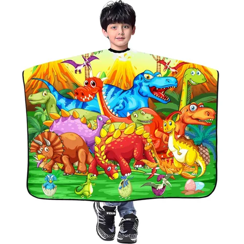 Miniatura 11 de DOKKIA KIDS Capa de peluquero para niños corte de pelo, niños, niños pequeños, niños y niñas, peluquería, estilo de salón, paño de tela, delantal