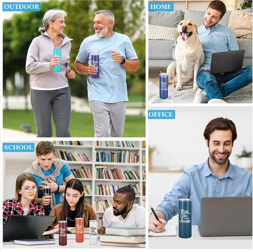 Miniatura 6 de Geosar Regalo de agradecimiento para mujeres y hombres, vasos inspiradores de 20 onzas con llaveros, vasos de agradecimiento, regalo de aliento