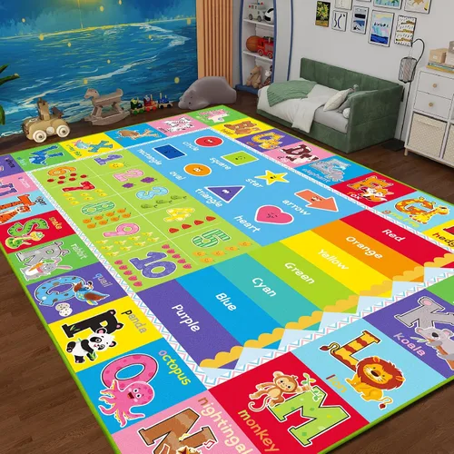 Miniatura 9 de Alfombra infantil para sala de juegos, alfombra educativa ABC, alfombra suave antideslizante para bebé, alfombra de juego para bebé, alfombra