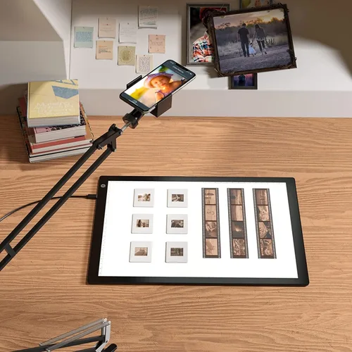 Miniatura 2 de Caja de luz con visor de diapositivas Eyesen, escáner de luz ultradelgado A4 con alimentación USB para escaneo de diapositivas fotográficas