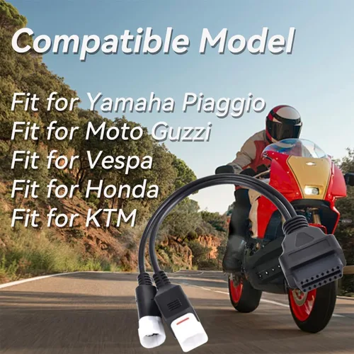 Miniatura 6 de Cable de diagnóstico de motocicleta de 3 pines 4 pines a 16pin para Yamaha 2 en 1 adaptador OBD2 motocicleta Kline Honda CRF Fit Euro 5 3pin 4pin a