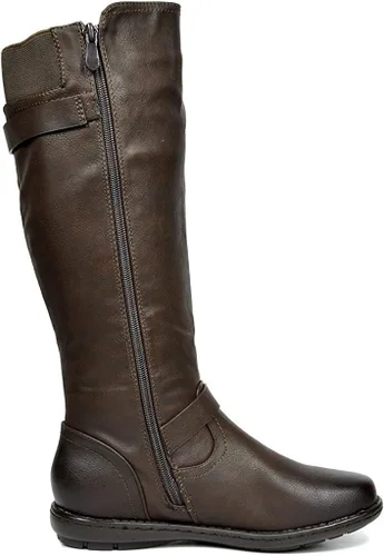 Miniatura 4 de DREAM PAIRS - Botas de invierno altas hasta la rodilla con forro de piel sintética para mujer