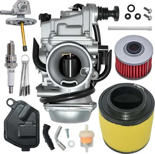 Partman Carburador TRX350 apto para Honda Rancher 350 TRX350ES TRX350FE TRX350FMTE TRX350TM 2000-2006 Carb con válvula de gasolina válvula Petcock