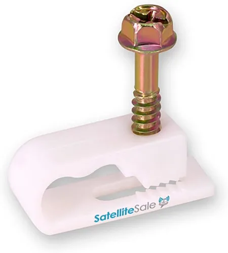 Miniatura 11 de SatelliteSale Clips redondos blancos de un solo clavo para Ethernet Coaxial Teléfono Cable TV Cable Gestión de Cable 100
