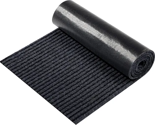 Nuanchu Tapete grande a rayas semiacabado, impermeable, con forro de goma, para interiores y exteriores, para clima húmedo, rascador de zapatos de