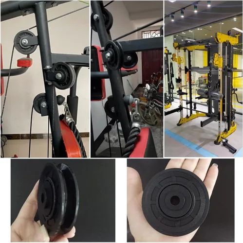 Miniatura 6 de Paquete de 2 poleas para equipos de fitness, sistema de rodamiento universal, rueda de entrenamiento de gimnasio, cable de rodamiento de nailon