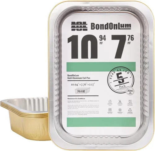 Miniatura 12 de Bandejas de papel de aluminio de BondOnLum, bandejas de aluminio resistentes, bandejas de aluminio desechables, bandejas de papel de aluminio