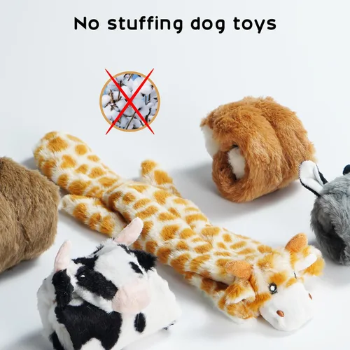 Miniatura 3 de Nocciola Juguetes chirriantes para perros, 5 juguetes de peluche arrugados para perros, juguetes para perros pequeños, medianos y grandes, juguetes