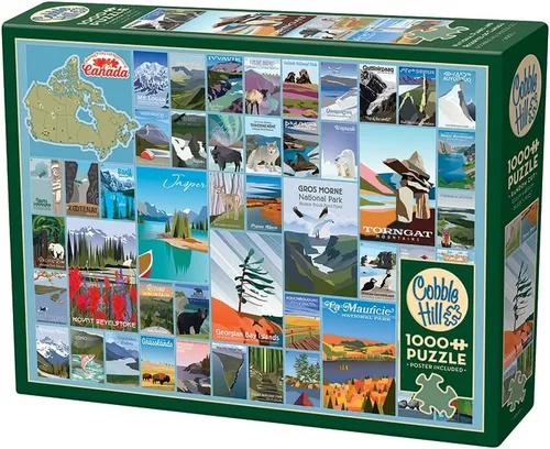 Miniatura 4 de Cobble Hill - Rompecabezas de 1000 piezas, Parques Nacionales y Reservas de Canadá, póster de muestra incluido