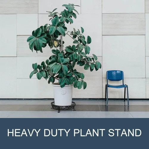 Miniatura 6 de Yimobra Soporte de metal para plantas de exterior e interior, soporte resistente para macetas de hierro forjado a prueba de óxido, soporte redondo