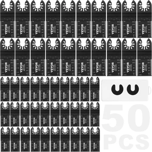 Miniatura 11 de VEVOR 100 piezas de cuchillas oscilantes, kit de cuchillas de multiherramienta de liberación rápida, cuchillas de herramienta HCS para madera
