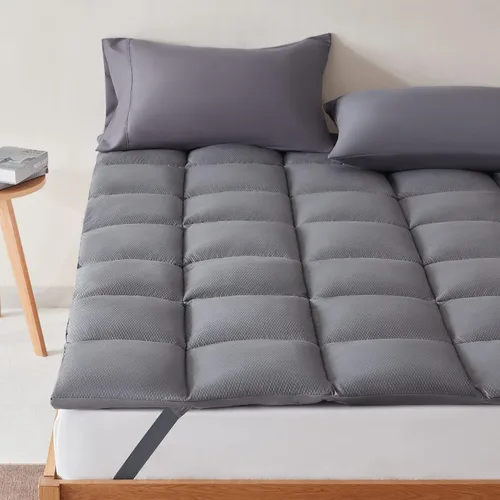 Miniatura 13 de SLEEP ZONE Cubrecolchón de tamaño individual, funda de colchón refrescante esponjosa de plumón alternativo de 8 a 21 pulgadas de profundidad