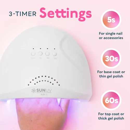 Miniatura 3 de SUNUV SUNONE - Lámpara LED para uñas, guantes de luz UV para uñas de gel, sin dedos, UPF 50+, guantes anti UV para lámpara de gel, secadora de uñas