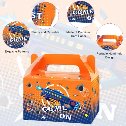 Miniatura 4 de 12 cajas de regalo para fiesta de la guerra de dardos, regalos de batalla de dardos, cajas de dulces, bolsas de regalo con temática de dardos