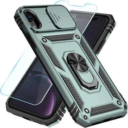 Miniatura 50 de SunStory Funda compatible con iPhone 11 Pro Max con protector de pantalla HD, cubierta de cámara deslizante y soporte de anillo giratorio