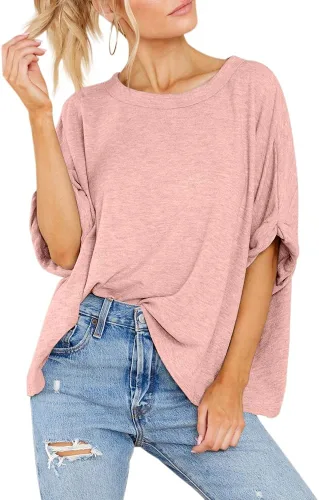 Miniatura 3 de Camiseta de gran tamaño para mujer, de verano, casual, de manga corta, holgada