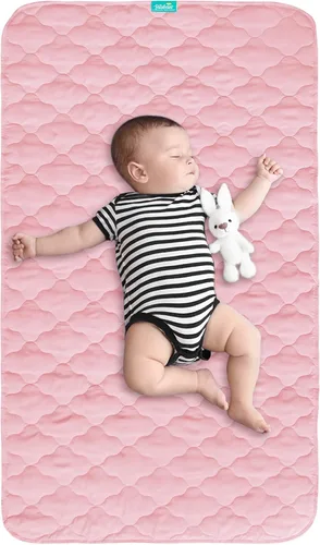 Miniatura 8 de Almohadillas de entrenamiento para ir al baño para niños pequeños, protector de colchón de cuna impermeable para almohadilla de humectación, Blanco