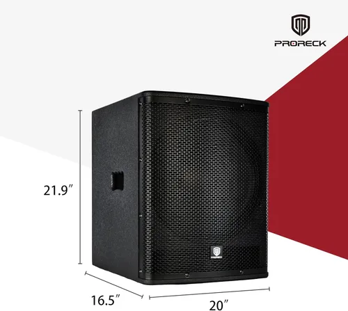 Miniatura 5 de PRORECK SP-15X Gabinete de subwoofer PA DJ activo de 15 pulgadas, 2000 W, P.M.P.O con amplificador de clase D, 3 monitores preestablecidos DSP