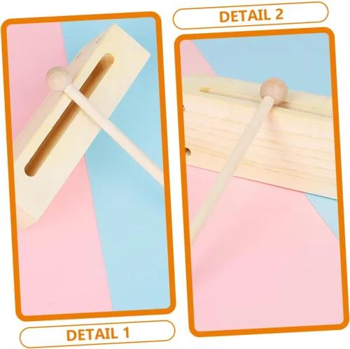 Miniatura 6 de 2 juegos de instrumentos de percusión de madera, bloque de madera de doble tono con mazos para educación musical, instrumento rítmico para aula