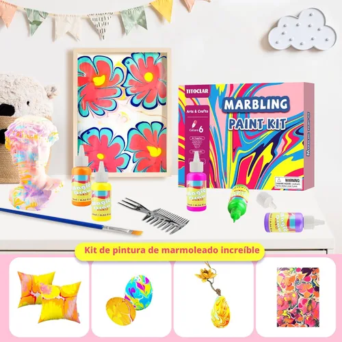 Miniatura 6 de Pintura de mármol de agua para niños, rellenos de calcetines para niños, regalos de cumpleaños para niños de 3 años en adelante, artes